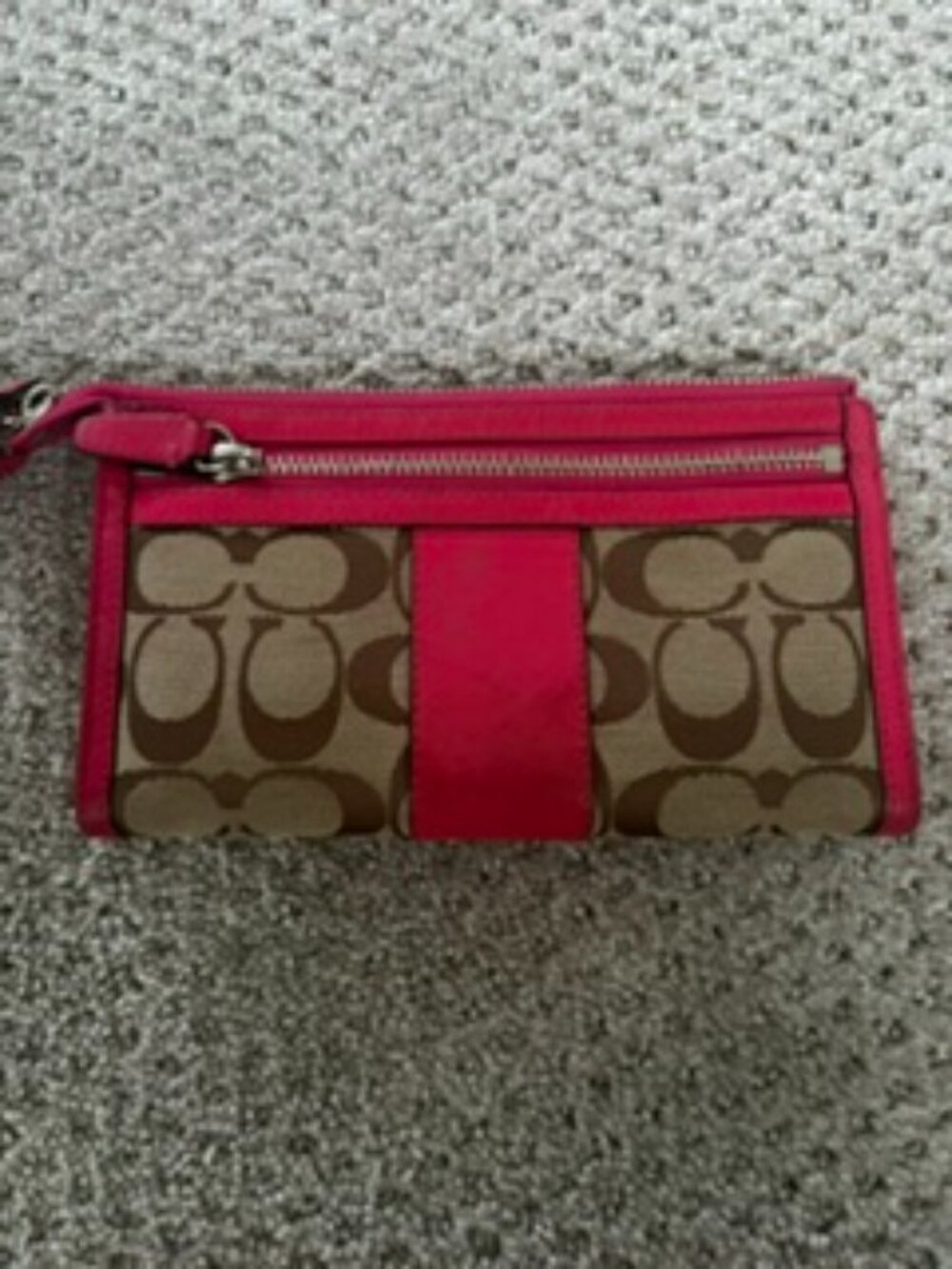 Coach Signature Red/Pink Wristlet